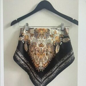 Elegant Black and Gold Paisley Women's Top